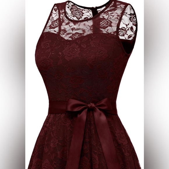 NWT Dressystar Floral Sheer Neckline Lace Dress Sz XS - Picture 3 of 8